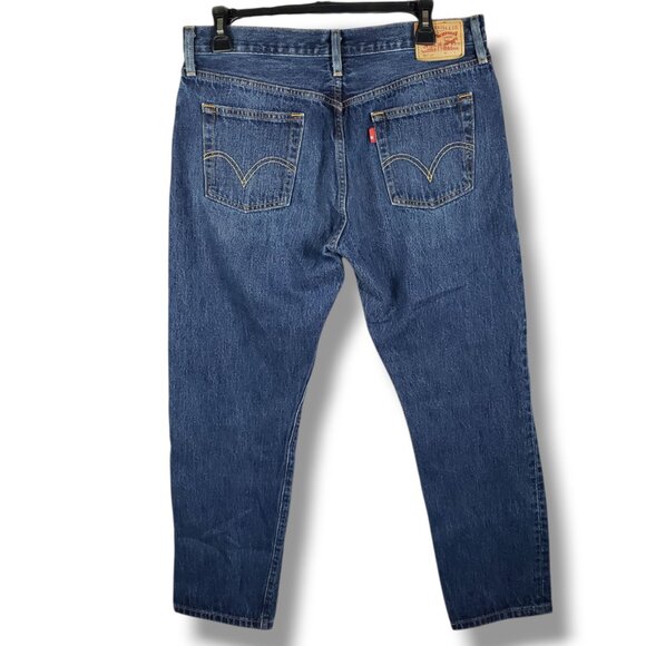Levi's 501 CT High Rise Tapered Jeans Button Fly 32x26 Medium Wash 90s Mom Fit - Picture 2 of 7
